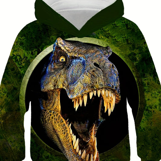 Boy's Fierce T Rex Graphic Hoodie 3D Print Hooded Sweatshirt