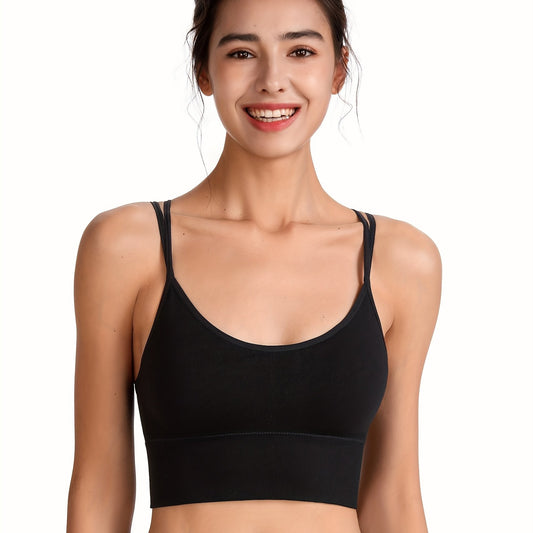 Wireless Sports Bra Double Straps Running Workout Women's Lingerie