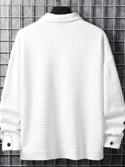 Men's Button Lapel Collar Long Sleeve Jacket
