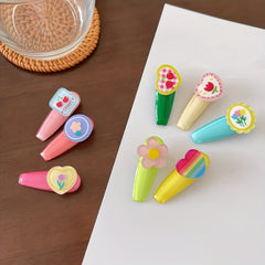 Baby Girls Cartoon Heart Cherry Hair Clips Summer Hair Accessories