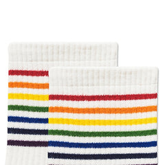 Girls Kids Rainbow Socks Striped Breathable Sports Socks for Spring Summer