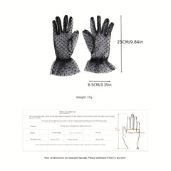 Polka Dot Lace Gloves Women Breathable Cycling Gloves Wedding Bridal