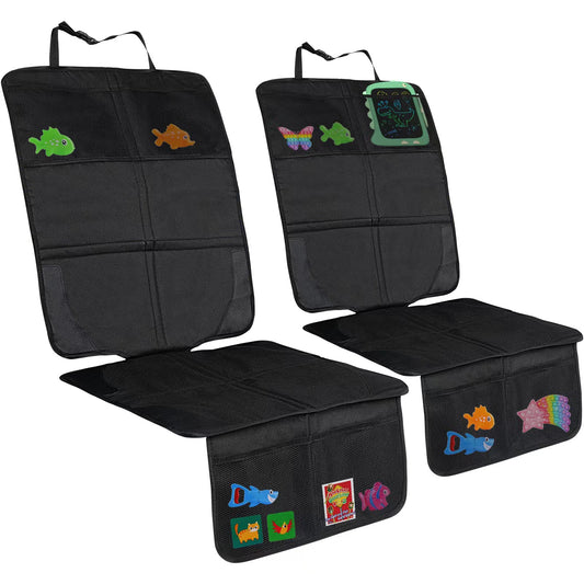 2 Pack Large Car Seat Protectors for Kids with Storage Bag
