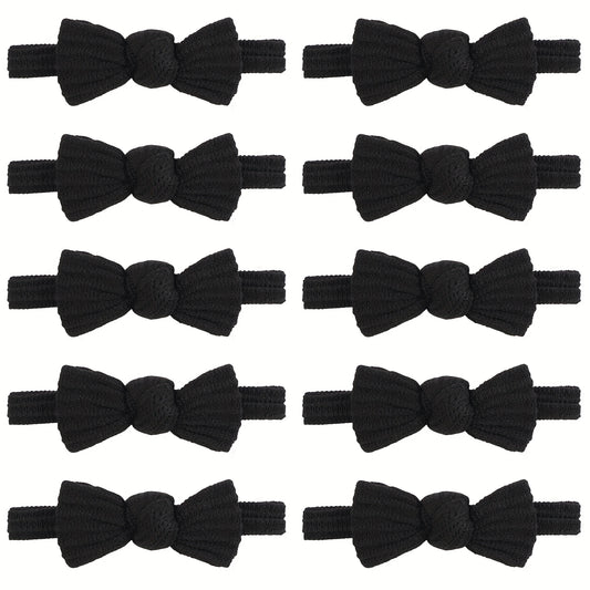 10pcs Soft Bow Hair Tie Thickened Hair Rope Elastic Ponytail Holder