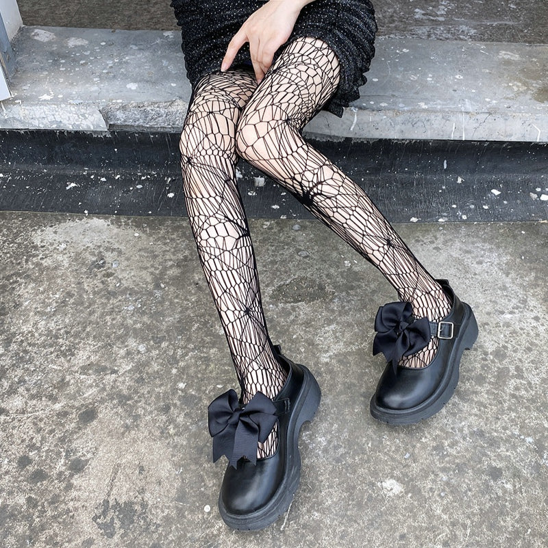 Spider Pattern Fishnet Stockings Tights