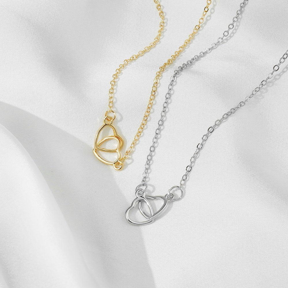Double Heart Pendant Necklace - Elegant Jewelry for Women