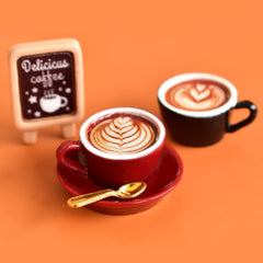 6pcs Double Coffee Cup Set, Plate & Spoon, Various Patterns