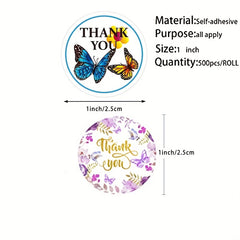 500pcs 2 Butterfly Wedding Decoration Stickers
