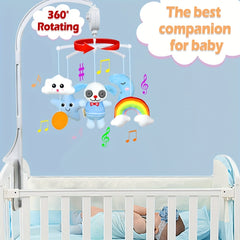 Baby Arrival Bed Bell Toy Animal Style with 360&deg; Rotating Music Box