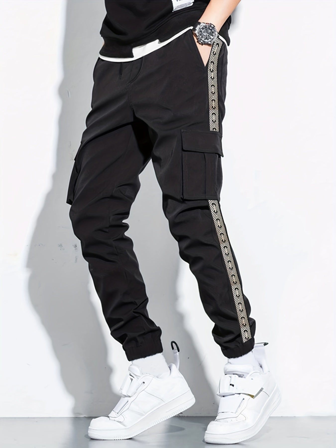 Men's Cargo Pants with Flap Pockets Straight Leg