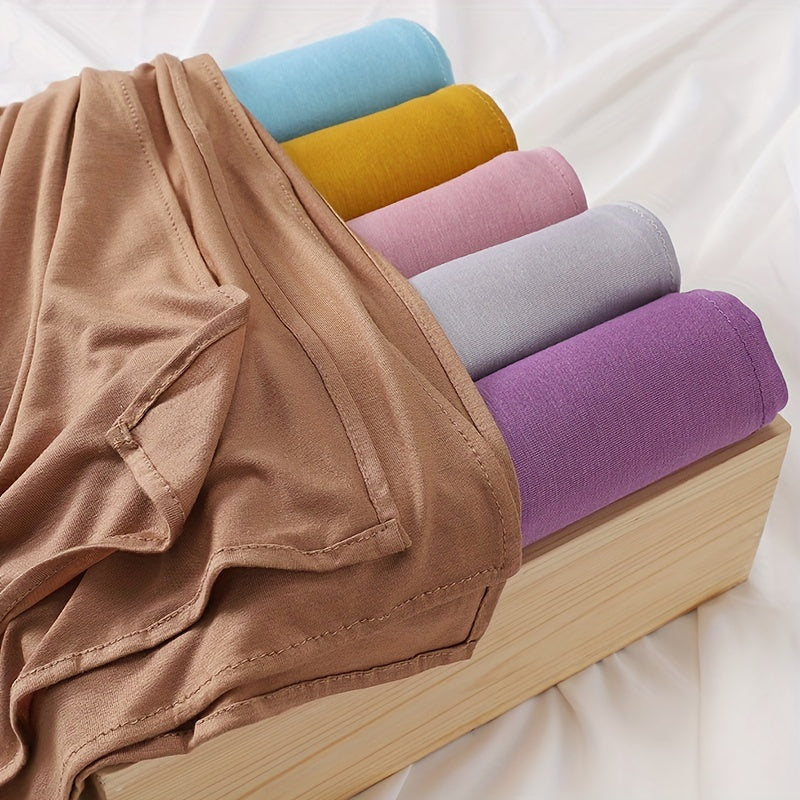 Long Hijab Solid Scarf Elastic Turban Large Shawl Bandana for Women