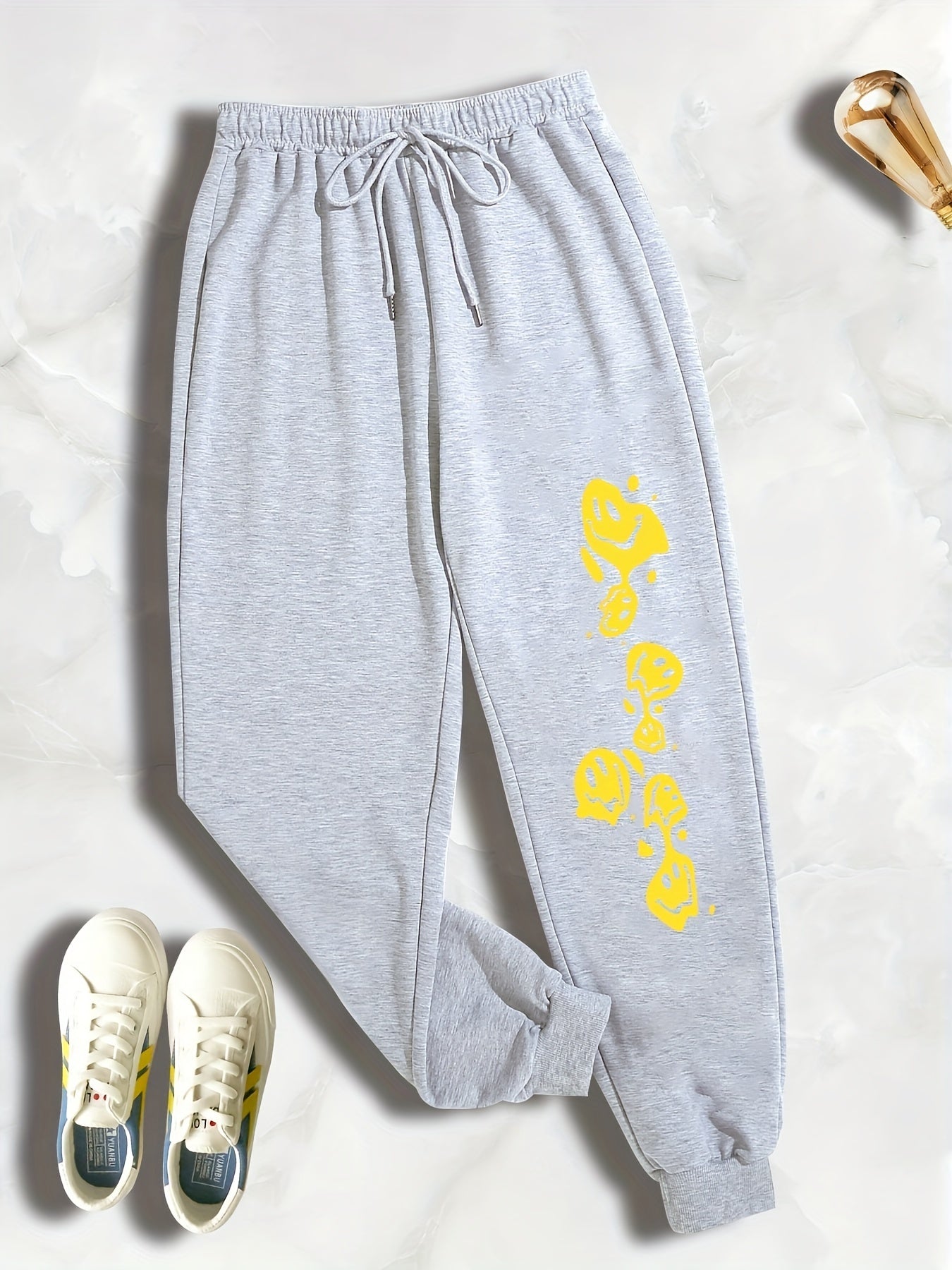  Graphic Print Drawstring Sweatpants Women's Plus
