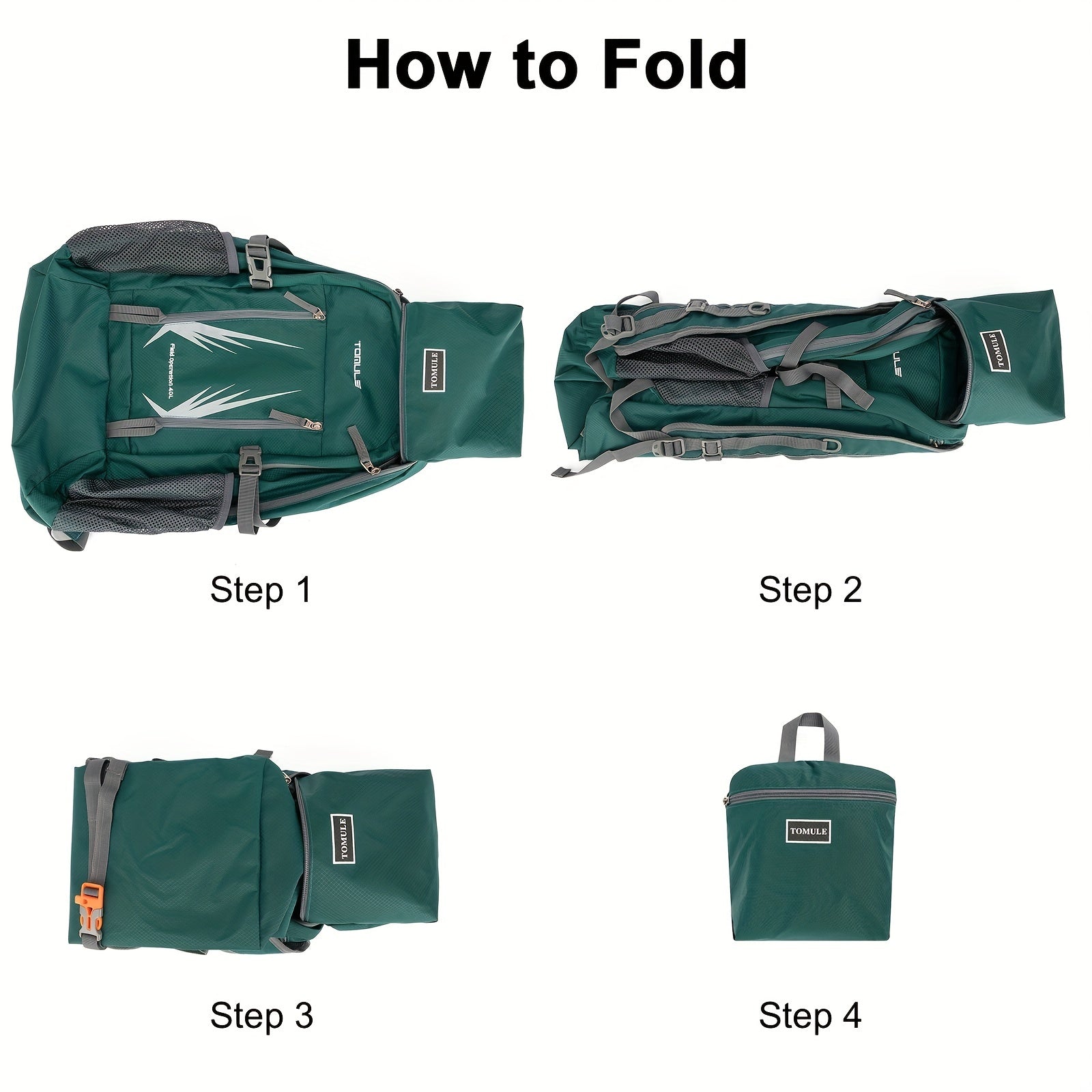 TOMULE 40L Ultralight Foldable Travel Backpack