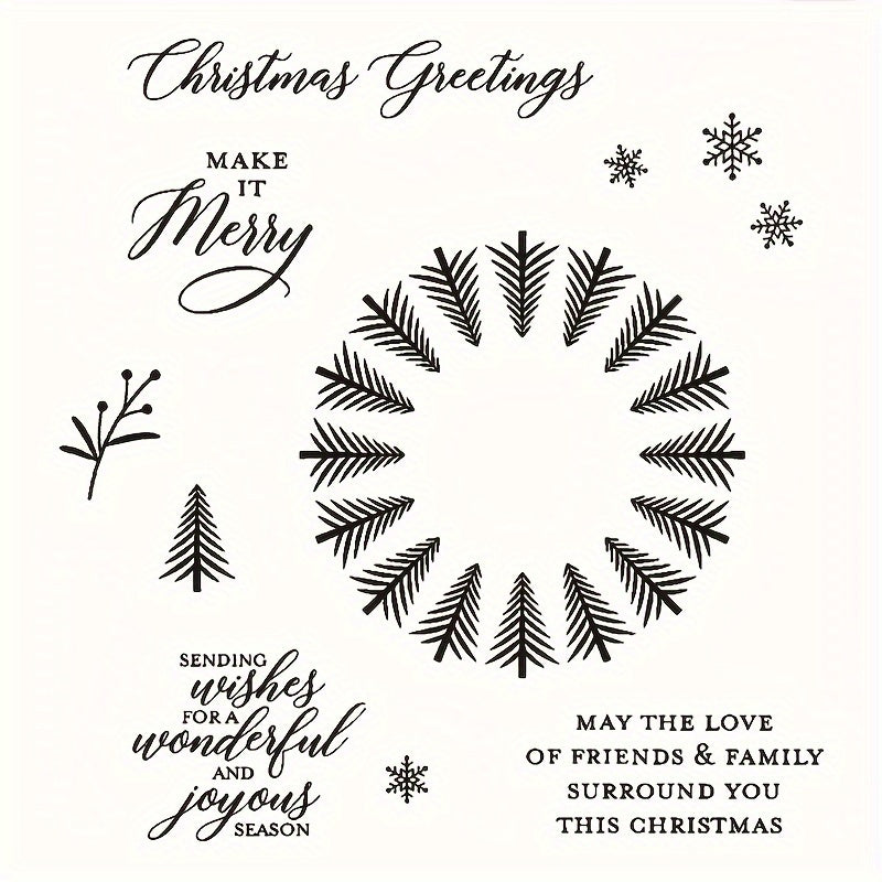 Christmas Tree Metal Cutting Dies And Stamps Set