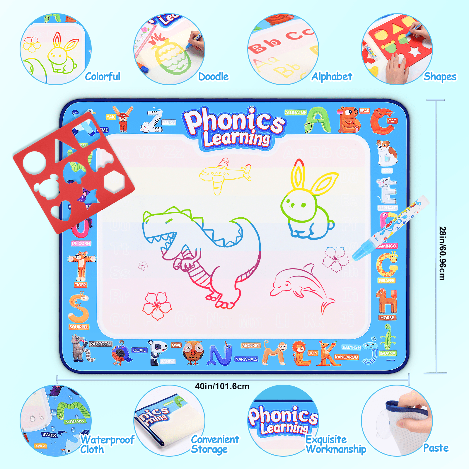 Water Mat Educational Toy for Girls, Birthday Gift