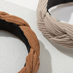 2pcs Braid Stripe Cross Knot Head Hoop Non slip Hair Band Women Girl