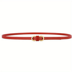 8 Shape Buckle Thin Belt Candy PU Waistband Women