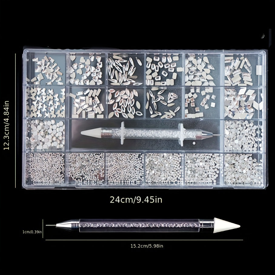 Assorted Nail Rhinestones Set - Decorative Gems for Nail Art