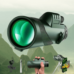 Compact 10x42 HD Telescope Binoculars for Adults Wide Angle Green Optics