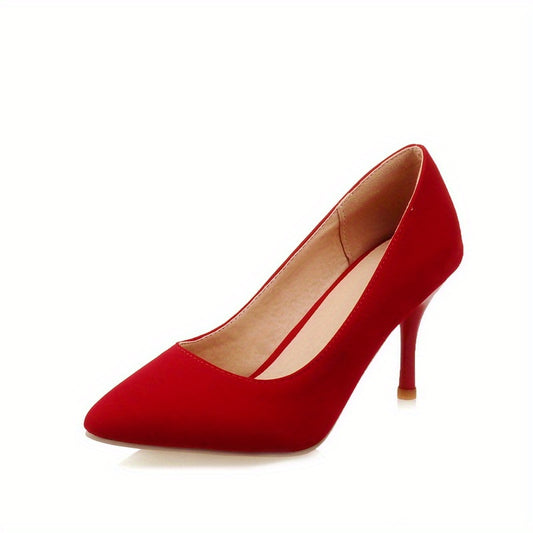 Women's Stiletto Heels Pointed Toe Slip-On Shoes Pumps