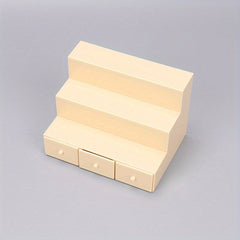 Mini Storage Shelf w/ Drawers Beige Dollhouse Furniture Compact Organizer