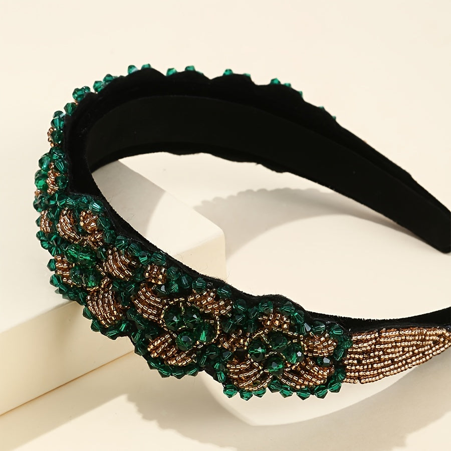 Crystal Rhinestones Headband Hair Accessories Embellished Beaded Headband