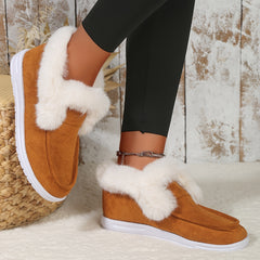 Plush Thermal High Top Slip On Ankle Boots