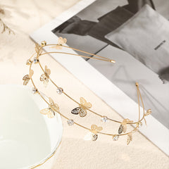 Metal Star Moon Crystal Hair Hoop Double Layer Headbands