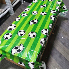 Soccer Party Tablecloth Green Football Table Decoration