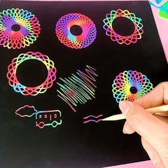 Magic Rainbow Scratch Paper Off Set Crafts Supplies for Kids