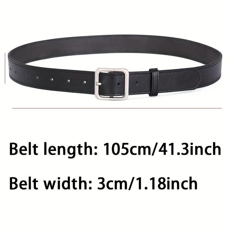 Men's Pin Buckle Belt PU Leather Casual Jeans Pants Waist Strap