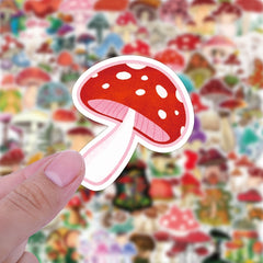 Mushroom Waterproof Stickers for Laptop Water Bottles Bumper