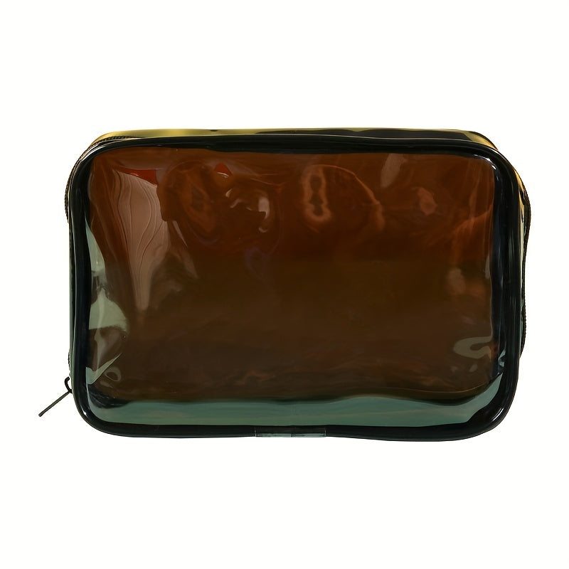 Transparent Zipper Makeup Pouch Minimalist Cosmetic Bag
