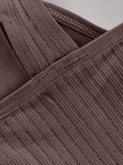 Ribbed Tank Top V Neck Sleeveless Casual Top