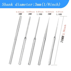 20 Pcs Diamond Grinding Set 5 Shapes 1/8 Inch Shank Rotary Tool
