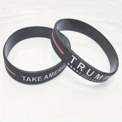 2pcs Patriotic Silicone Bracelets for President Campaign