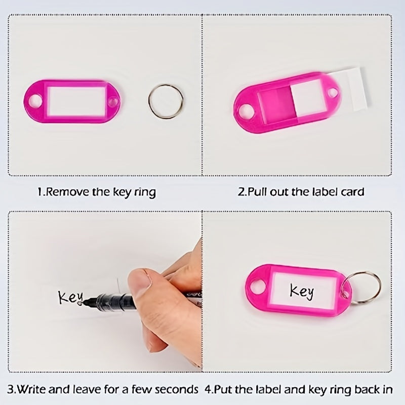 10pcs Keychain Tags Plastic Key Tags Identification Tags Name Tags