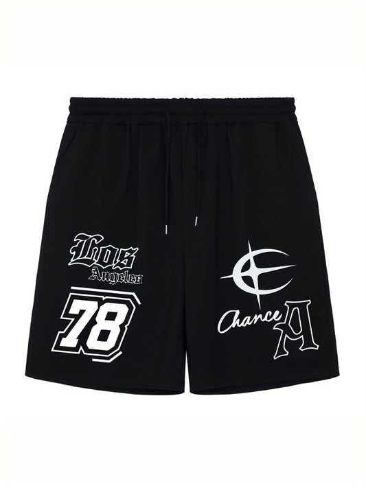 LA 198 Comfy Shorts Men's Casual Stretch Elastic Waist Drawstring Shorts