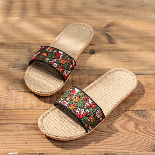 Floral Pattern Slides Women's Casual Sandals Summer Shoes