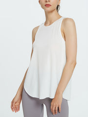 Women's High Cut Crew Neck Tank Top for Yoga