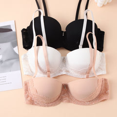 3 Pcs Lace Beaded Bra Lightweight Push Up Wireless Everyday Bra Women's Lingerie