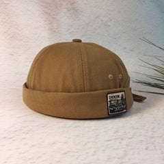 Retro Cotton Brimless Hat With Adjustable Cuff