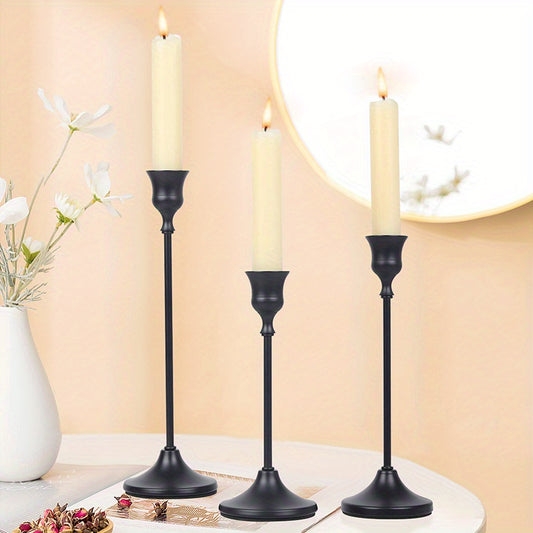 Set Of 3 Candlestick Holders Metal Candle Stick Holders For Table Centerpiece
