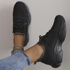 Women's Lace-Up Running Shoes Breathable Outdoor Sneakers