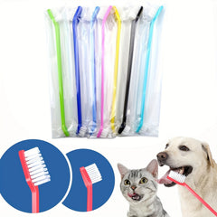 Random Pet Toothbrush For Dogs And Cats Double-Headed Teeth Cleaning Brush