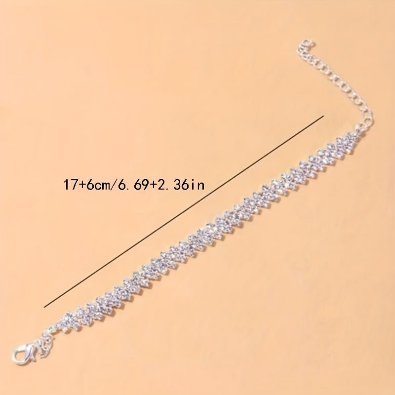 Rhinestones Bangle Bracelet Dating Jewelry Gift For Women
