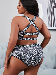  Leopard Print Sports Lingerie Set