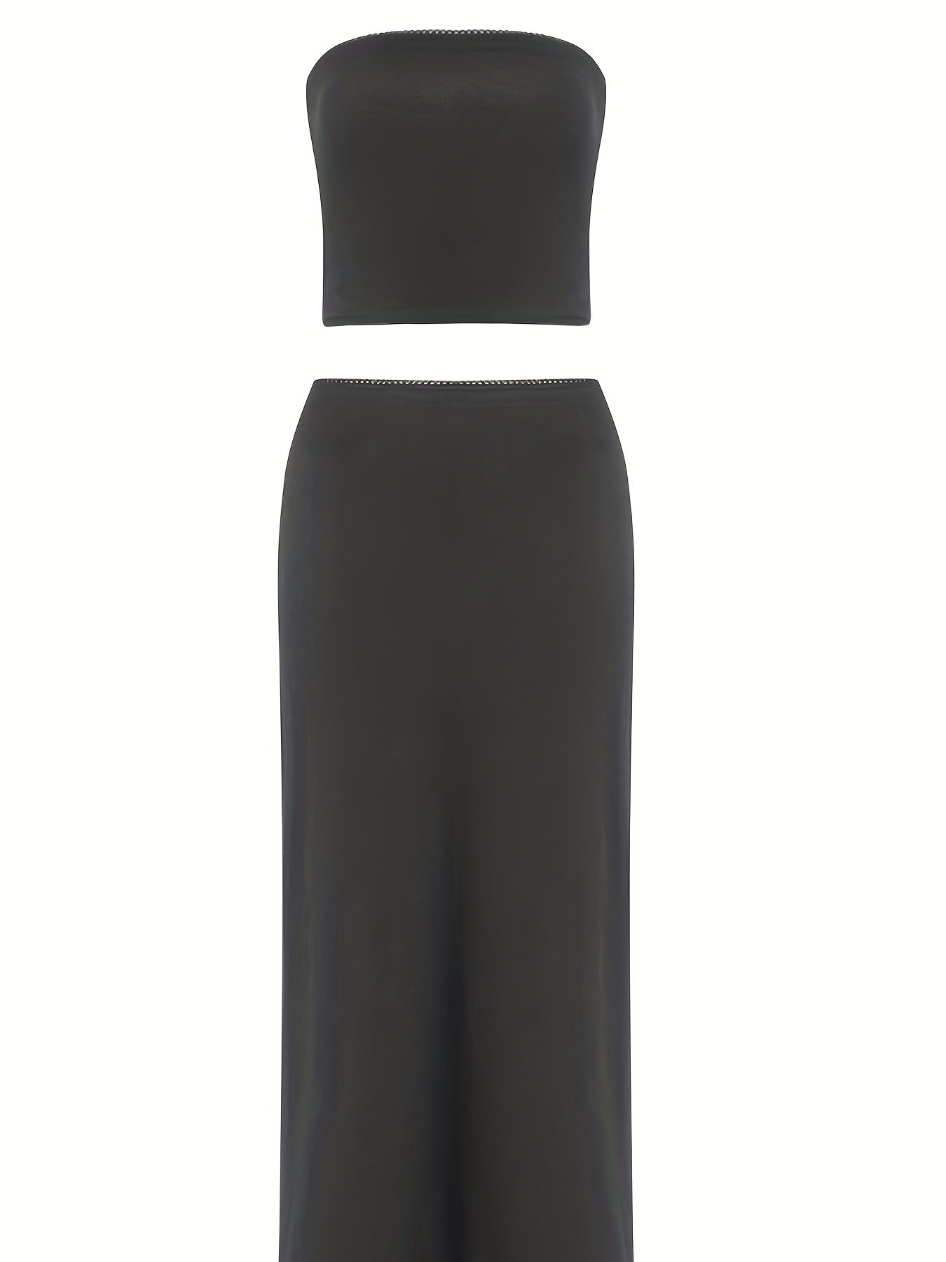 Sexy Two-piece Set Off Shoulder Tube Top & Maxi Skirt