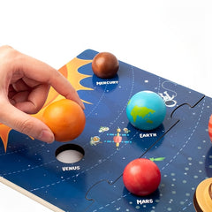 Educational Wooden Toy Set: 8 Planets Size Comparison & Recognition