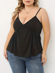  Casual Cami Top Solid Ribbed V Neck Stretch Cami Top